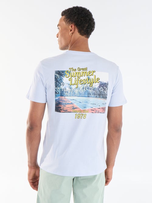 Tee-shirt imprimé recto/verso à manches courtes - Kiabi