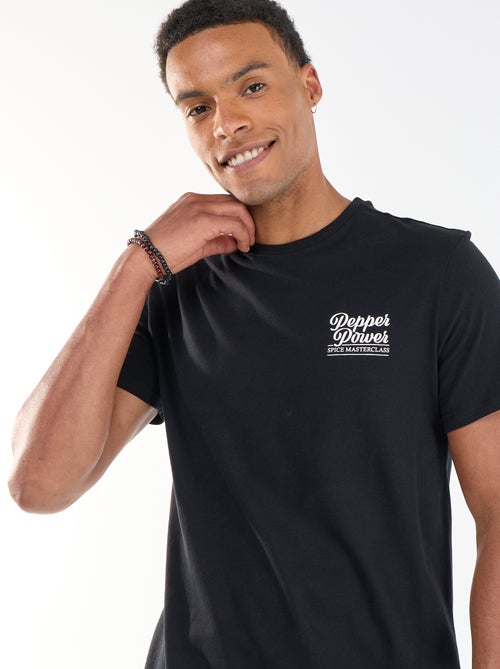 Tee-shirt imprimé recto/verso à manches courtes - Kiabi