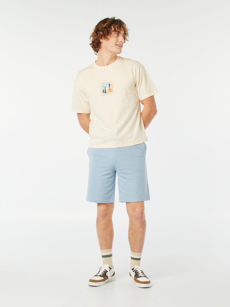 Tee-shirt imprimé recto/verso manches courtes BLANC - Kiabi
