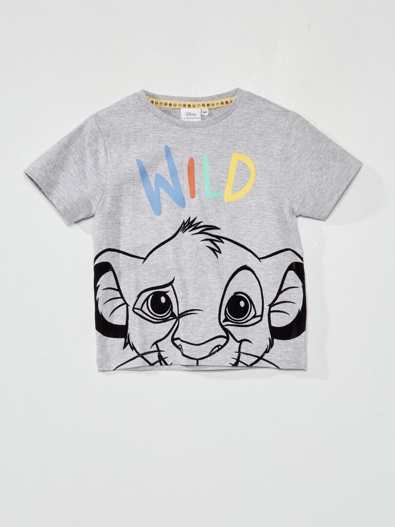 Tee-shirt imprimé 'Simba' gris - Kiabi