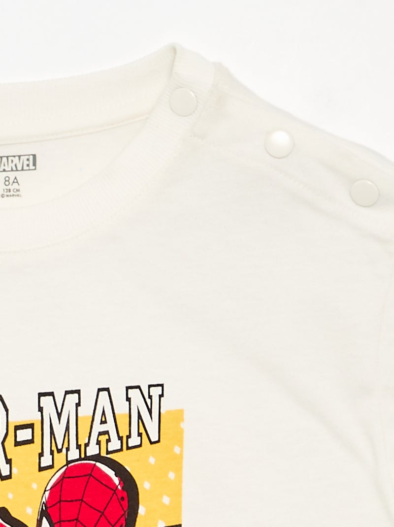 Tee-shirt imprimé 'Spiderman' - collection facile à enfiler Blanc - Kiabi
