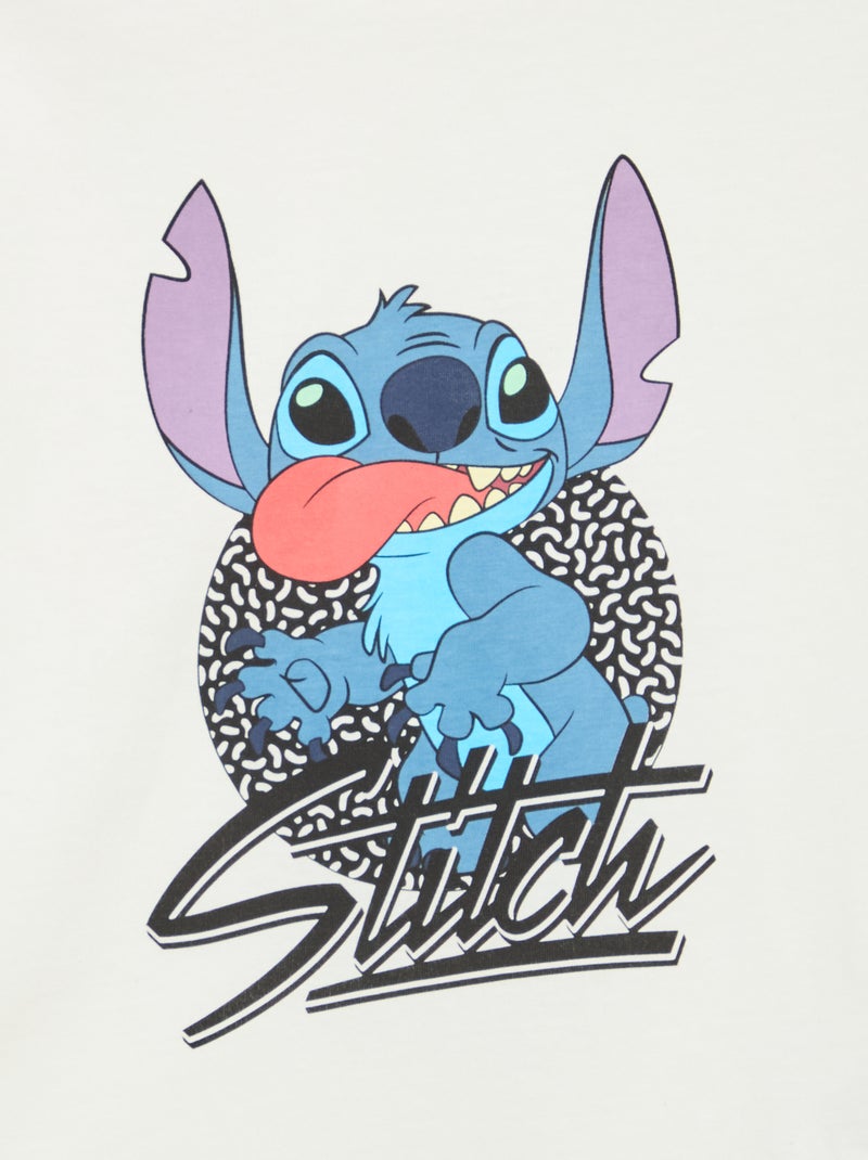 Tee-shirt imprimé 'Stitch' Blanc - Kiabi