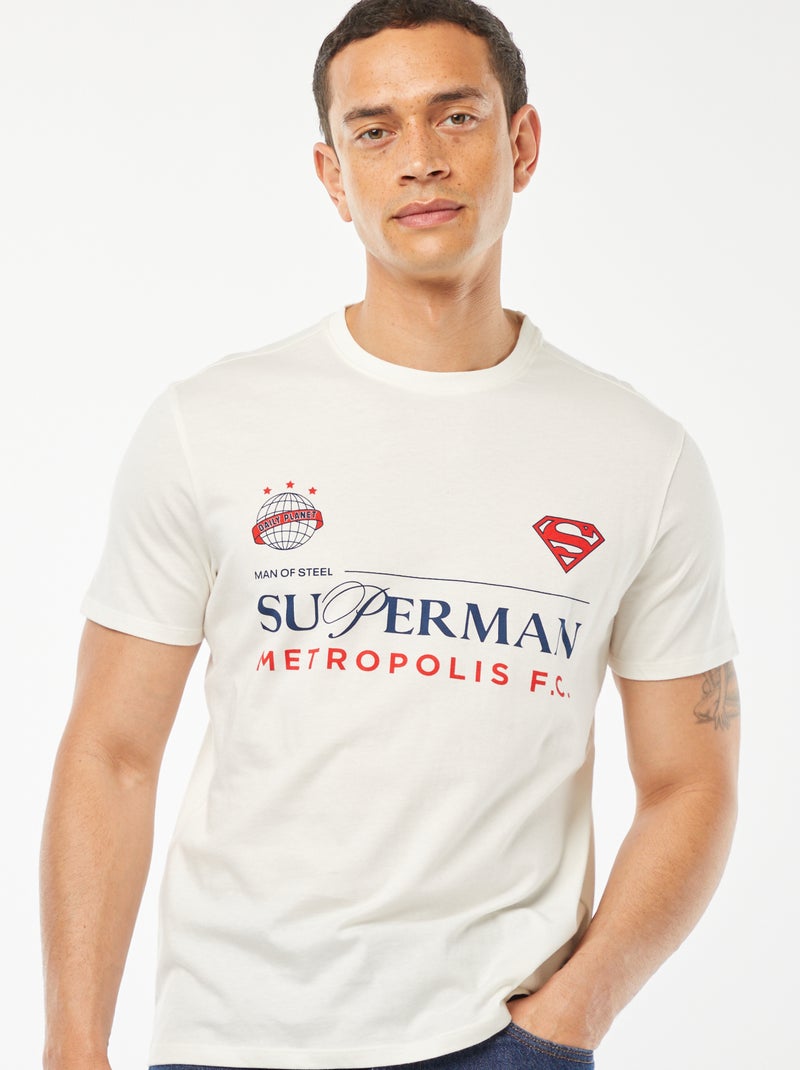 Tee-shirt imprimé 'Superman' blanc - Kiabi
