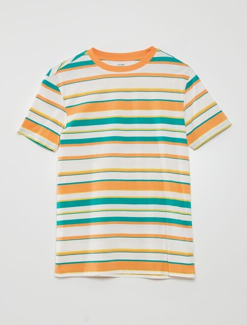 Tee-shirt larges rayures colorées - Kiabi