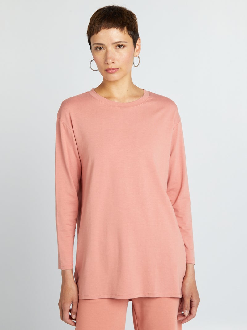 Tee-shirt long fluide Rose - Kiabi