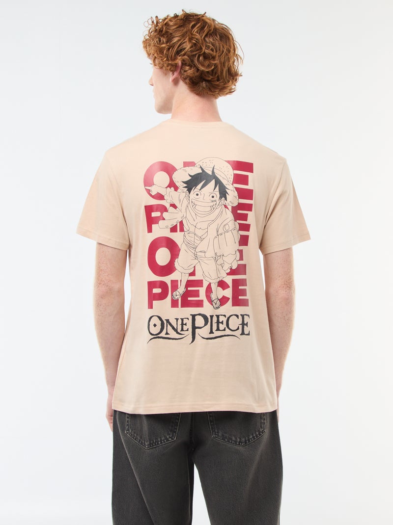 Tee-shirt long imprimé 'One Piece' Beige - Kiabi