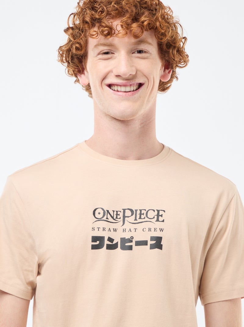 Tee-shirt long imprimé 'One Piece' Beige - Kiabi