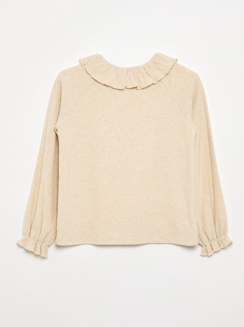 Tee-shirt maille doudou - collection facile à enfiler Beige - Kiabi