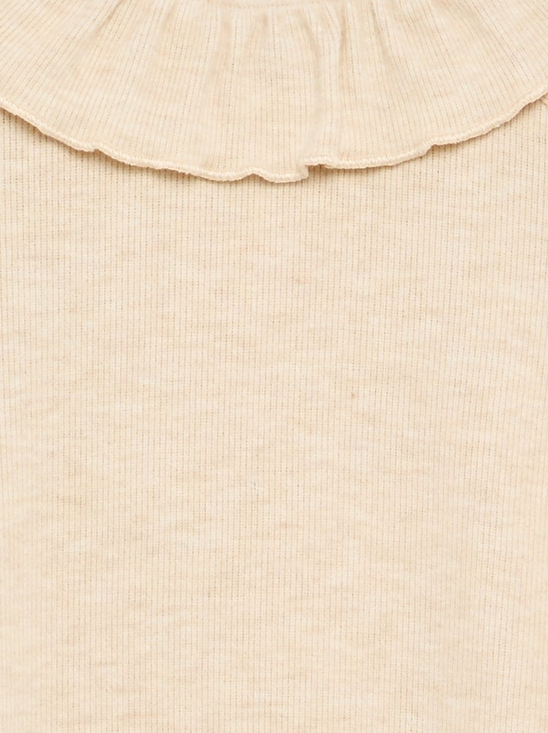 Tee-shirt maille doudou - collection facile à enfiler Beige - Kiabi