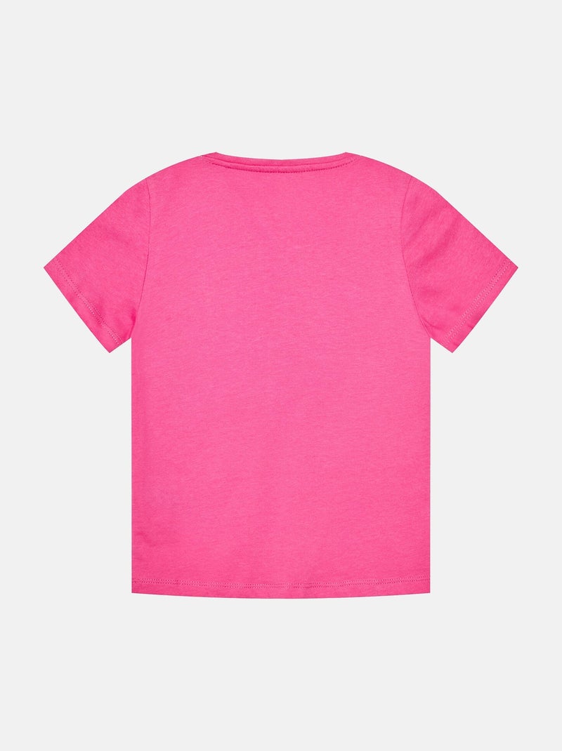 Tee shirt manches courtes - Guess kids Rose foncé - Kiabi