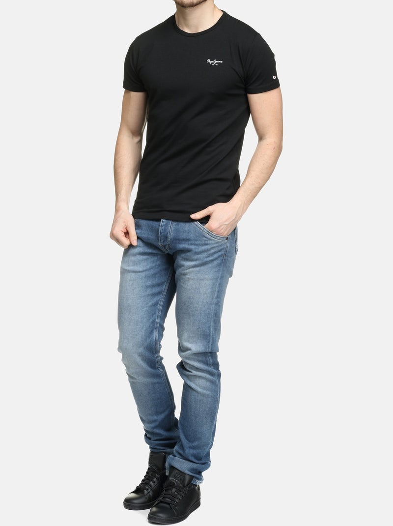 Tee Shirt manches courtes - Pepe Jeans Noir - Kiabi
