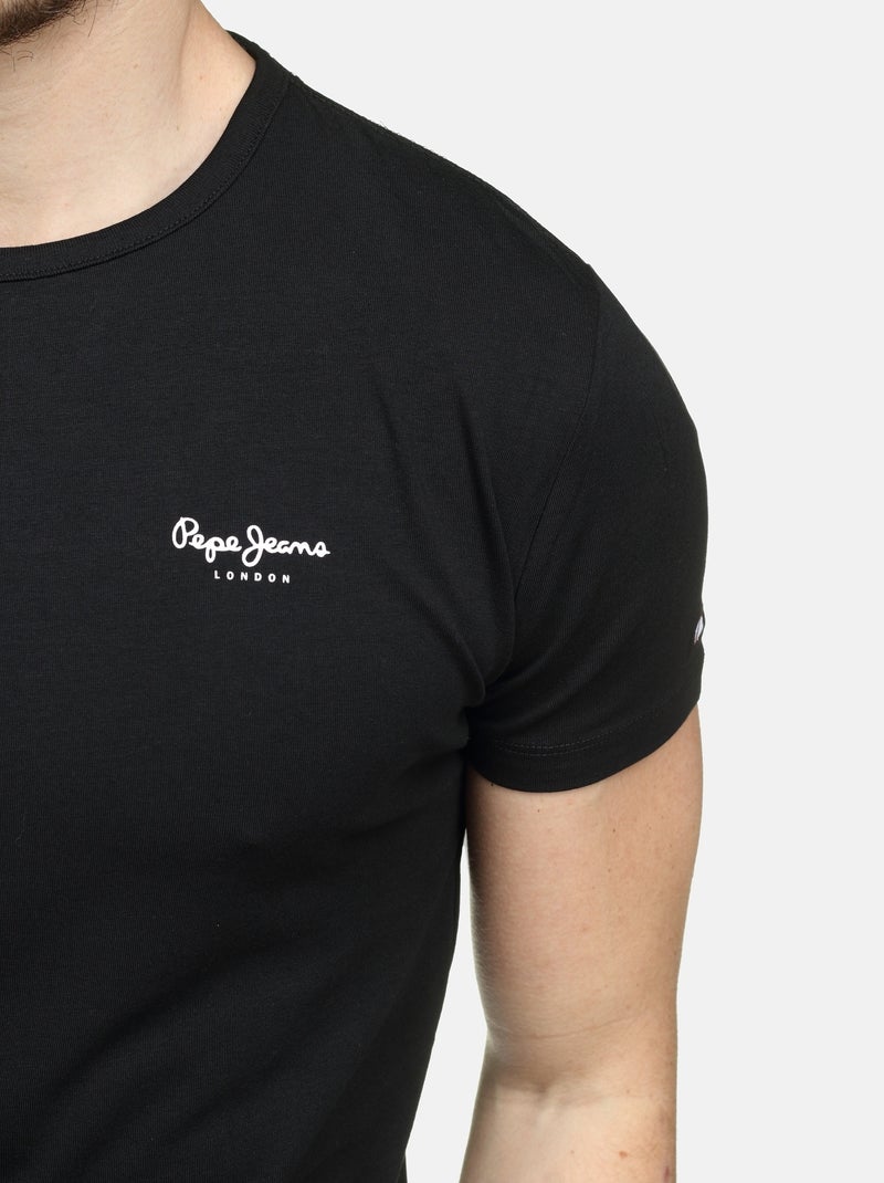 Tee Shirt manches courtes - Pepe Jeans Noir - Kiabi