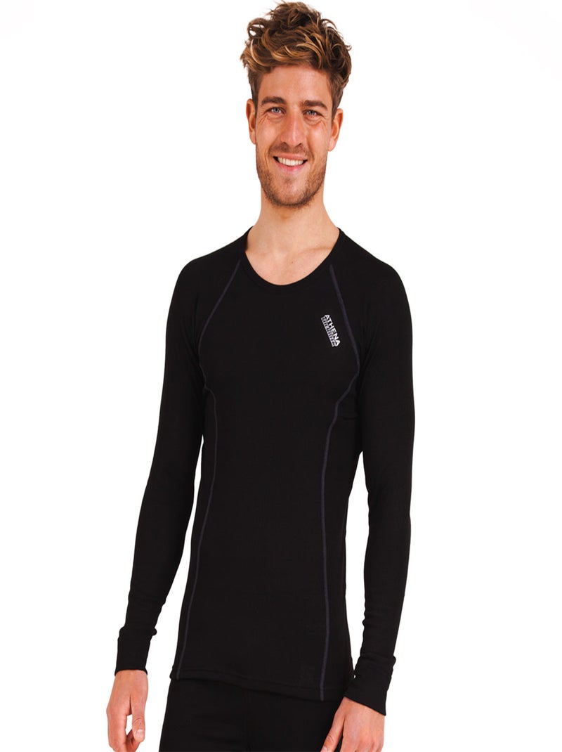 Tee-shirt manches courtes homme thermik athena Noir - Kiabi
