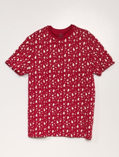 Tee-shirt manches courtes imprimé 'Noël' - Kiabi