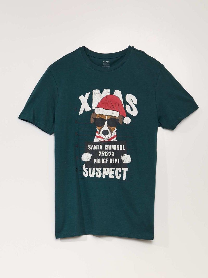 Tee-shirt manches courtes imprimé 'Noël' VERDOGCRIM - Kiabi