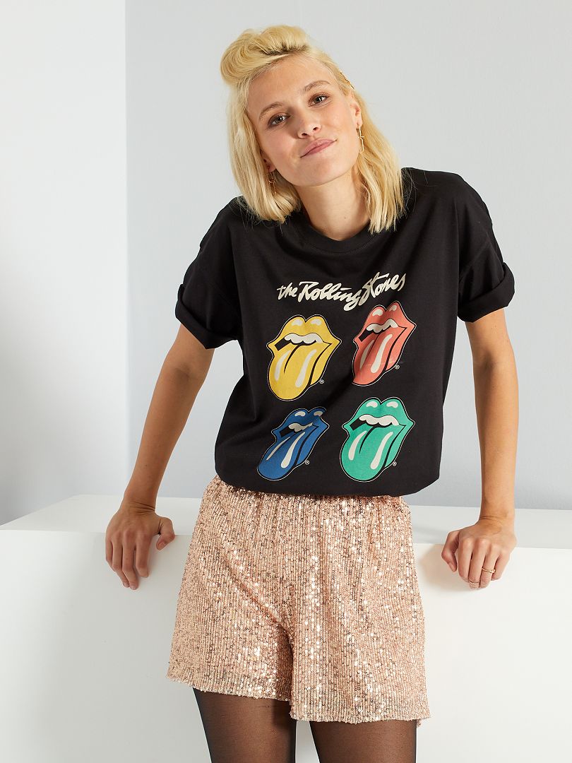 Tee shirt rolling stones best sale femme kiabi