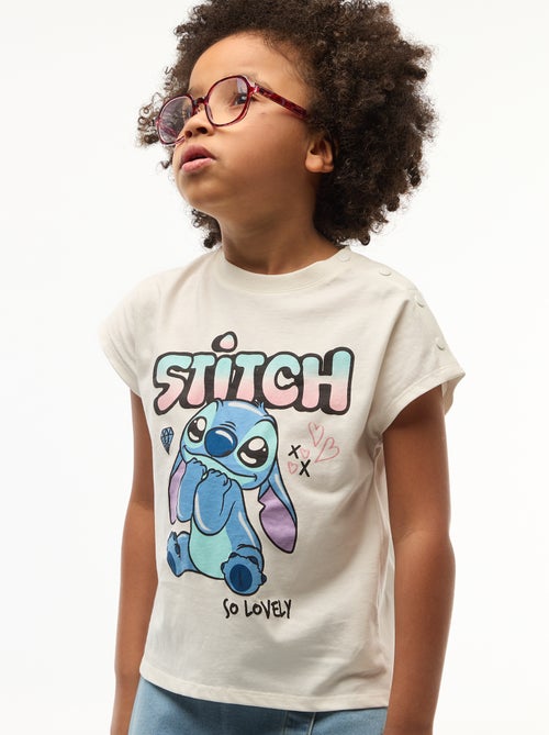 Tee-shirt manches courtes 'Stitch' - Collection facile à enfiler - Kiabi