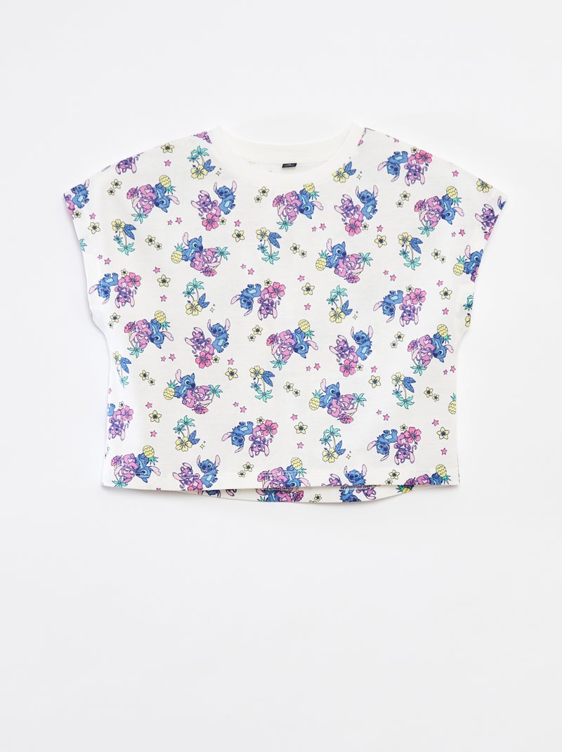 Tee-shirt manches courtes 'Stitch' Blanc - Kiabi