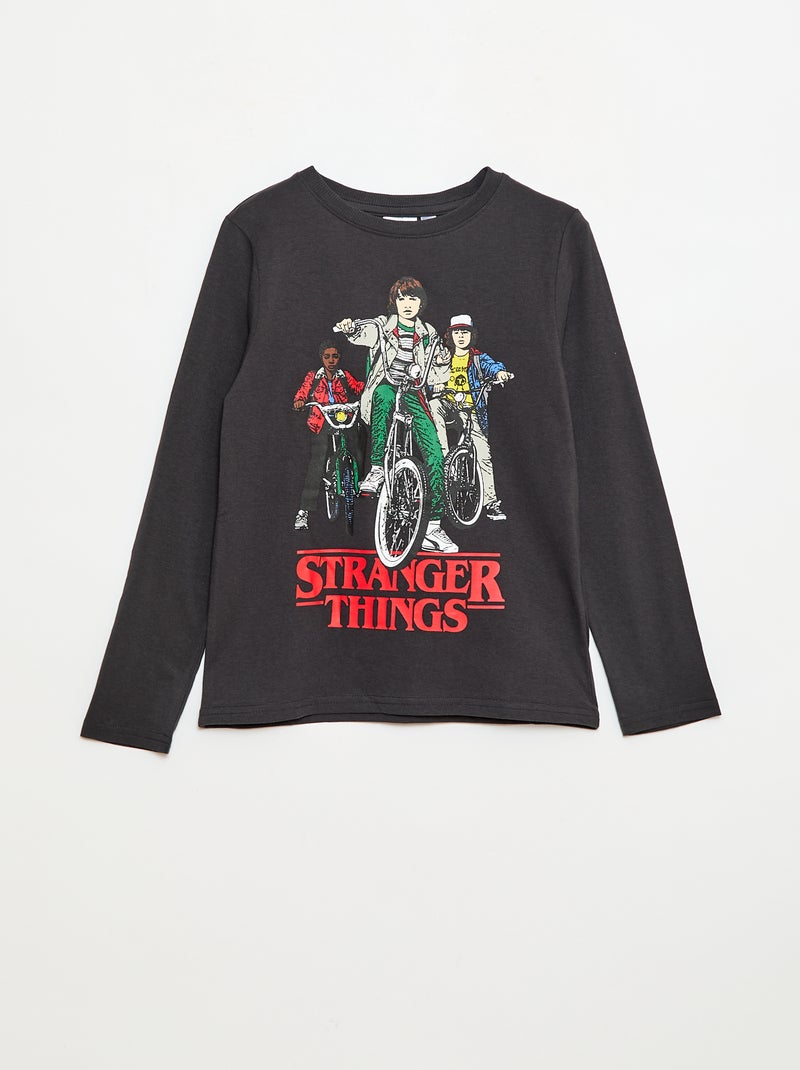 Tee-shirt manches courtes 'Stranger Things' Noir - Kiabi