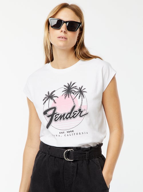 Tee-shirt manches extra-courtes 'Fender' - Kiabi