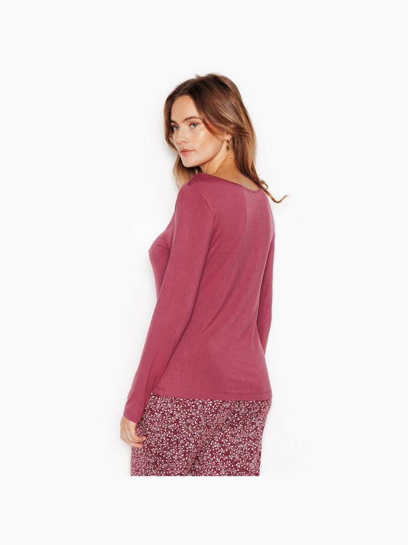 Tee-shirt manches longues camille - rougegorge lingerie Rose - Kiabi