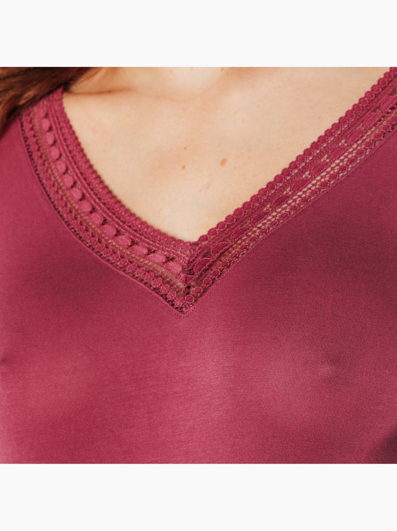 Tee-shirt manches longues camille - rougegorge lingerie Rose - Kiabi
