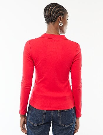 Tee-shirt manches longues col polo