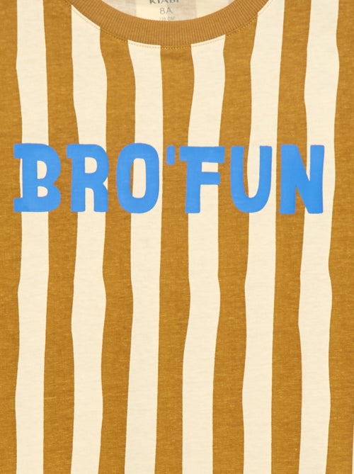 Tee-shirt manches longues imprimé 'brother' - Kiabi