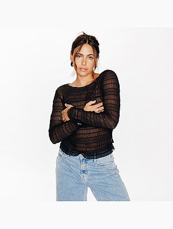 Tee-shirt manches longues ivanalysa - rougegorge lingerie