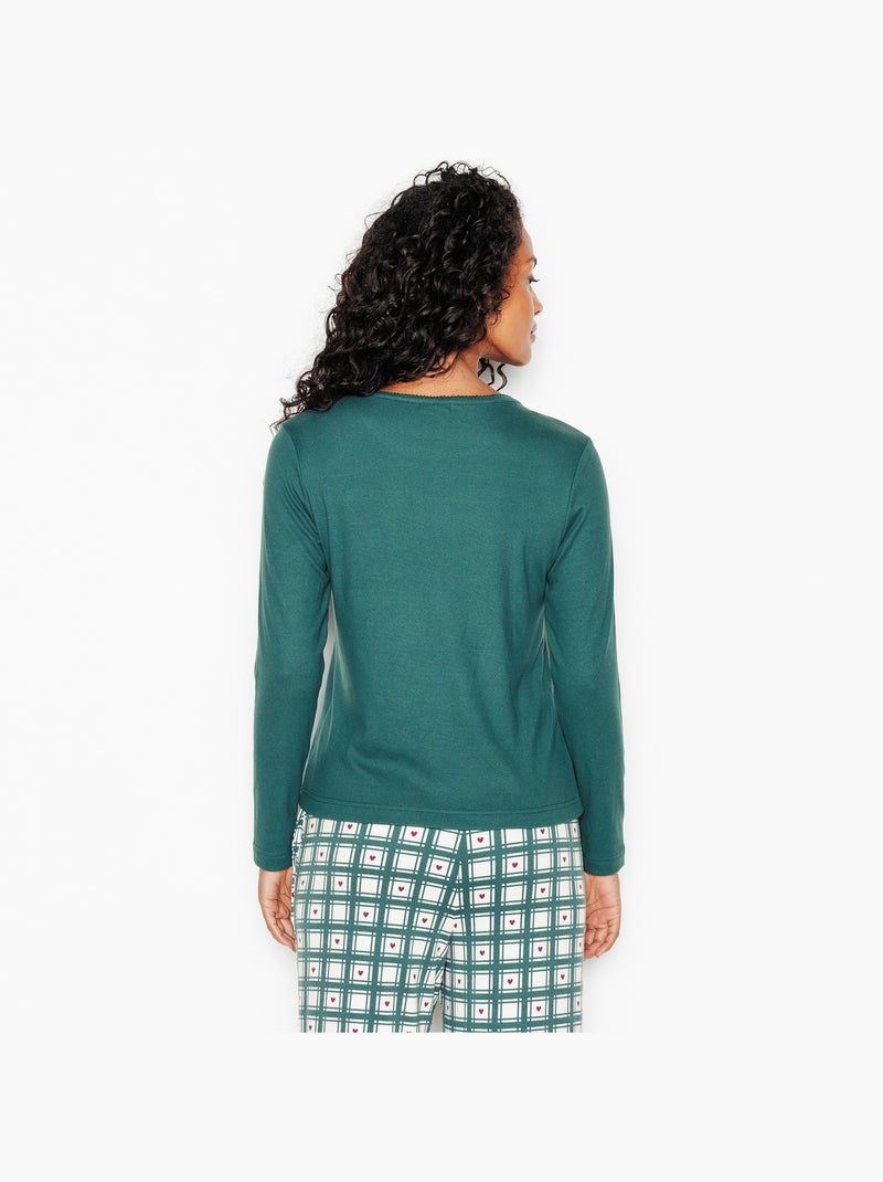 Tee-shirt manches longues jolisa - rougegorge lingerie Vert foncé - Kiabi