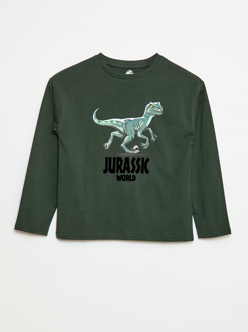 Tee-shirt manches longues 'Jurassic World' Vert - Kiabi