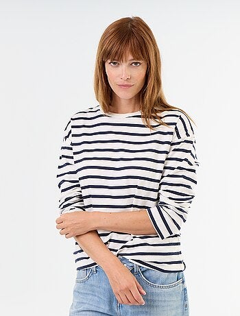 Tee-shirt manches longues rayé