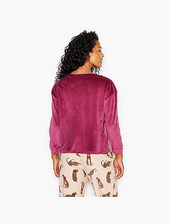 Tee-shirt manches longues velours fluffy - rougegorge lingerie