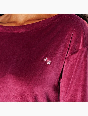 Tee-shirt manches longues velours fluffy - rougegorge lingerie