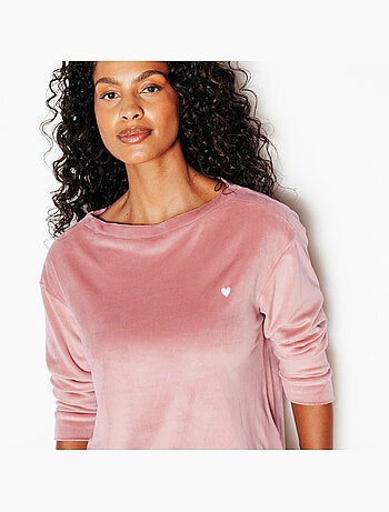 Tee-shirt manches longues velours fluffy - rougegorge lingerie