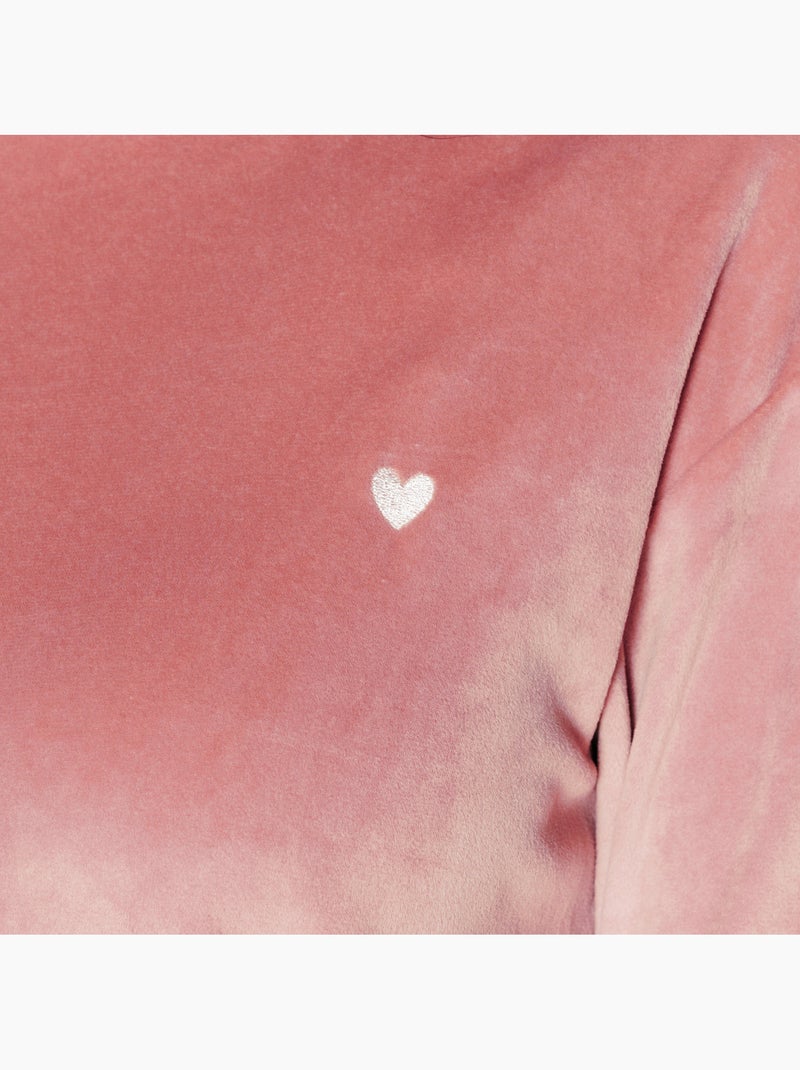Tee-shirt manches longues velours fluffy - rougegorge lingerie Rose - Kiabi
