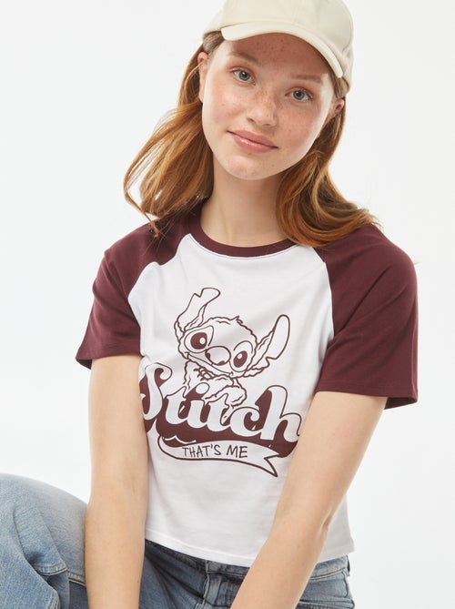 Tee-shirt manches raglan 'Stitch' - Kiabi