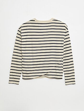 Tee-shirt marinière épaule scratchée - collection facile à enfiler