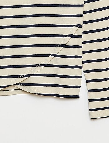 Tee-shirt marinière épaule scratchée - collection facile à enfiler