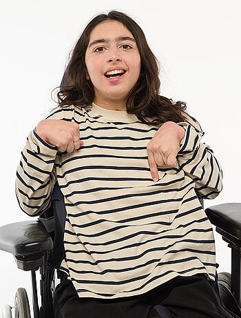 Tee-shirt marinière épaule scratchée - So Easy