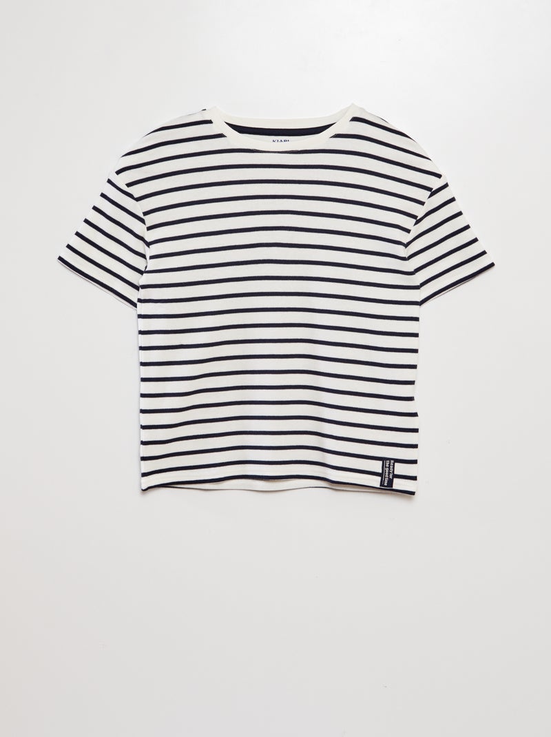 Tee-shirt marinière Noir/blanc - Kiabi