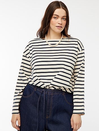 Tee-shirt marinière oversize