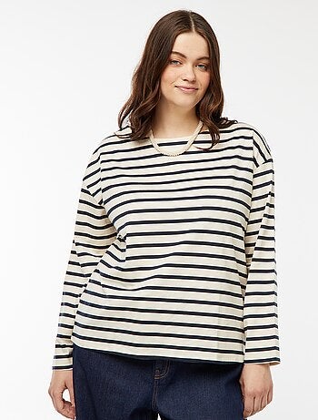 Tee-shirt marinière oversize