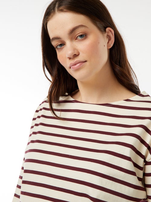 Tee-shirt marinière oversize - Kiabi