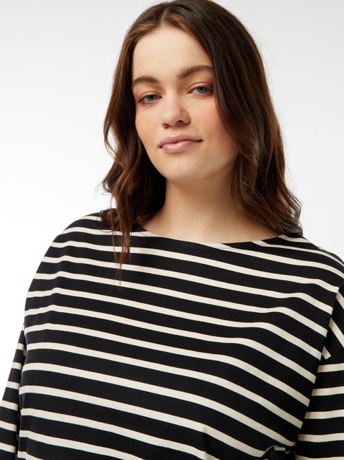Tee-shirt marinière oversize - Kiabi