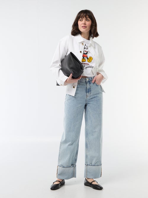 Tee-shirt 'Mickey' cropped 'Disney' - Kiabi