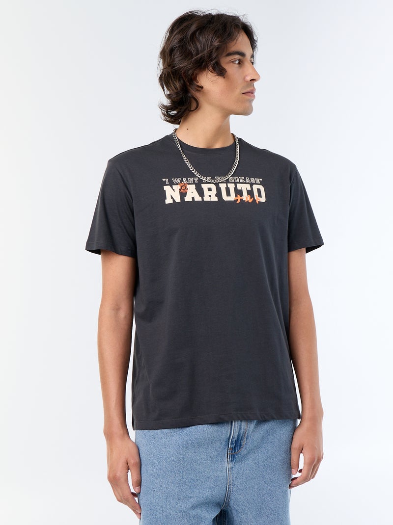 Tee-shirt 'Naruto' manches courtes Noir - Kiabi