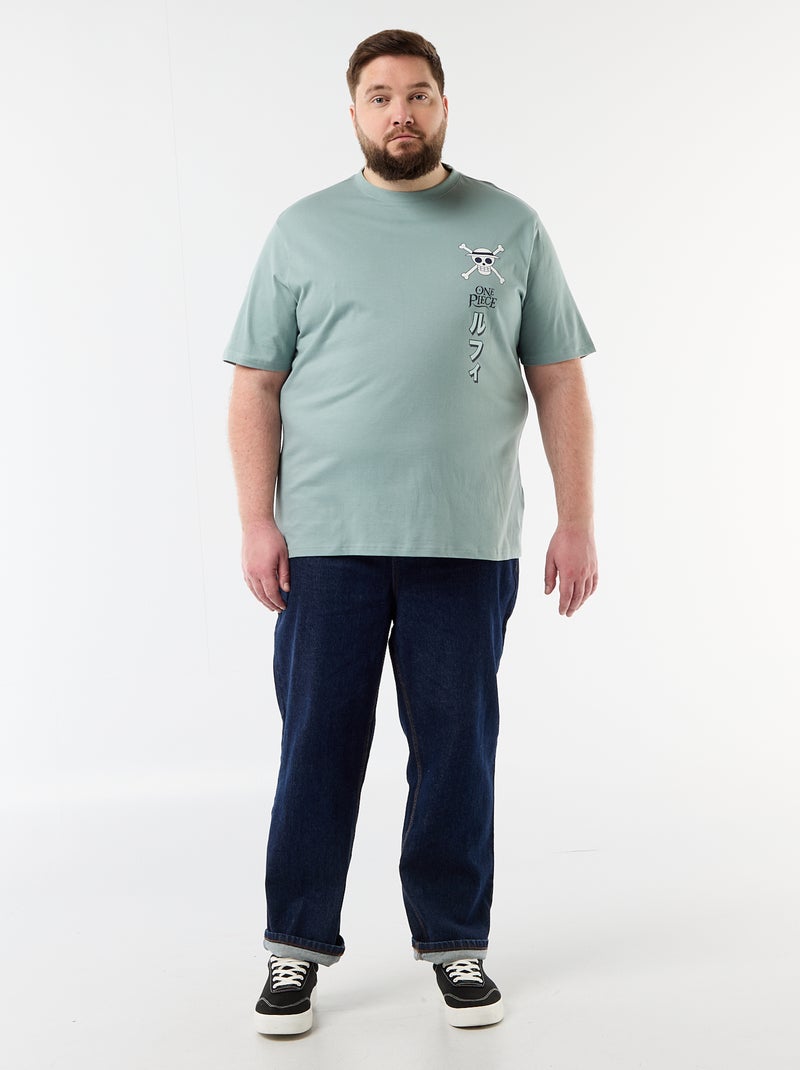 Tee-shirt 'One Piece' imprimé recto/verso Bleu - Kiabi