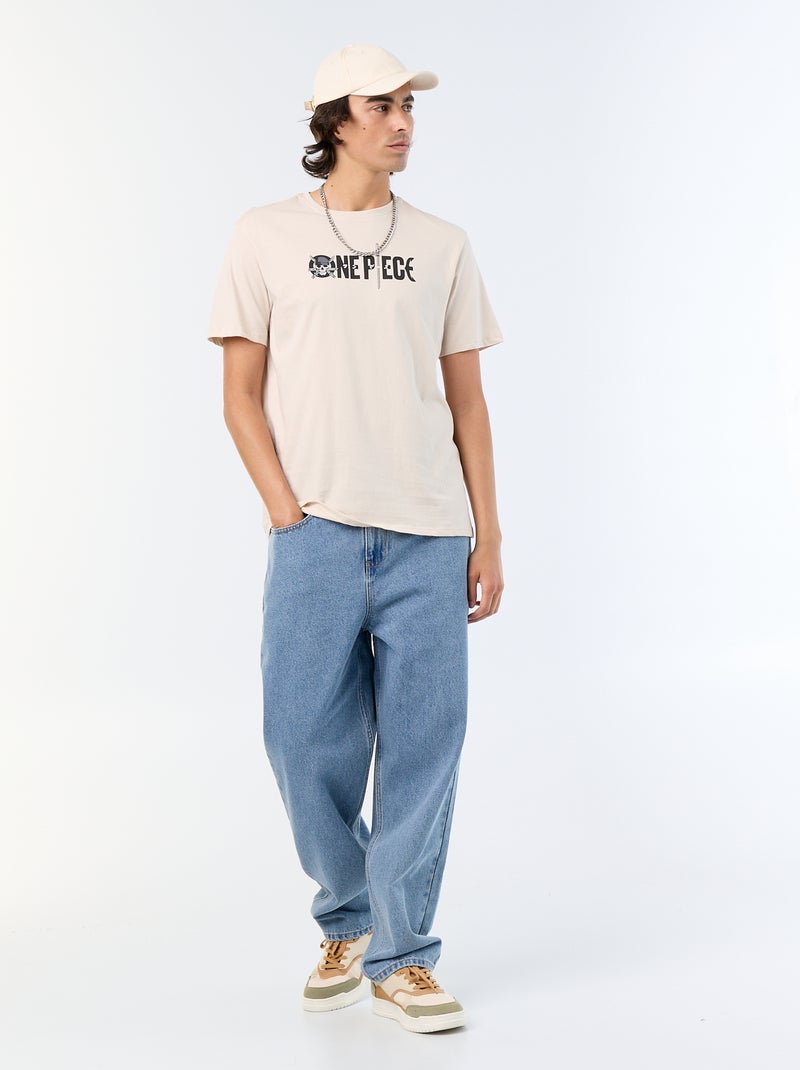 Tee-shirt 'One Piece' manches courtes Gris - Kiabi