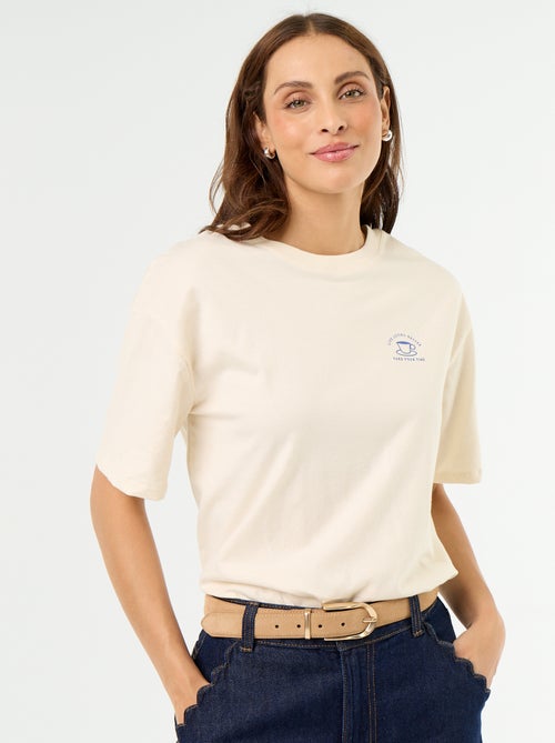 Tee-shirt oversize à message - Kiabi